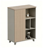 Minimalist Light Wood Low Hinged Door File Cabinet