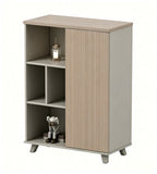 簡約淺木色矮身掩門文件櫃 Minimalist Light Wood Low Hinged Door File Cabinet