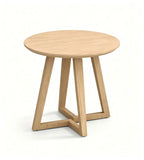 北歐原木色實木腳圓形茶几 Nordic Natural Wood Round Coffee Table