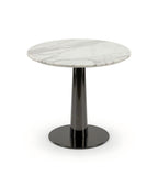 White Marble Black Stainless Steel Round Meeting Table