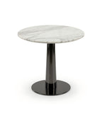 白色大理石黑色不銹鋼圓形洽談枱 Marble Round Table