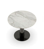 White Marble Black Stainless Steel Round Meeting Table