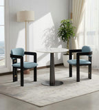 白色大理石黑色不銹鋼圓形洽談枱 Marble Round Table
