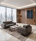 現代灰色PU皮單座位梳化 Modern Grey PU Leather Single Sofa