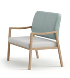 北歐淺藍拼白色PU皮雙座位帶扶手排椅 Minimalist PU Leather 2-Seater Waiting Chair