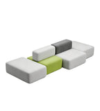 現代拼色PU皮組合型梳化 Modern Color-blocked PU Modular Sofa