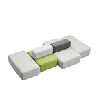 現代拼色PU皮組合型梳化 Modern Color-blocked PU Modular Sofa