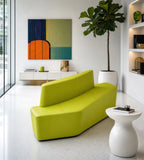 現代草綠色布藝雙座位辦公梳化 Modern Green Fabric Double Seater Office Sofa