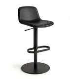 現代簡約黑色PU皮黑鋼腳可升降吧椅 Modern Adjustable Bar Stool
