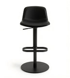 現代簡約黑色PU皮黑鋼腳可升降吧椅 Modern Adjustable Bar Stool