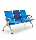 現代藍色PU皮帶扶手位排椅 Modern Blue PU  Waiting Chair
