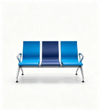 現代藍色PU皮帶扶手位排椅 Modern Blue PU  Waiting Chair