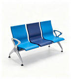 現代藍色PU皮帶扶手位排椅 Modern Blue PU  Waiting Chair