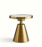 Light Luxury White Sintered Stone Round Coffee Table