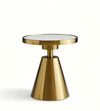 輕奢白色岩板圓形茶几 Light Luxury White Sintered Stone Round Coffee Table