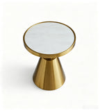 Light Luxury White Sintered Stone Round Coffee Table