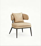 Modern Minimalist Beige PU Leather Single-Seater Sofa