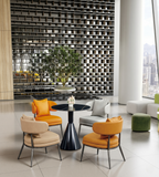 Modern Minimalist Beige PU Leather Single-Seater Sofa