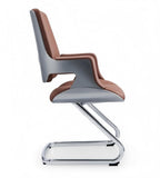 啡色真皮帶扶手弓形腳會議椅 Modern Leather Conference Chair