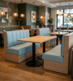 現代茶餐廳淺木色長方形鋼架餐枱 | Modern Wood Dining Table