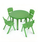 實用綠色四人圓形幼稚園枱椅套裝 Practical Green Round Kindergarten Table