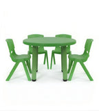 實用綠色四人圓形幼稚園枱椅套裝 Practical Green Round Kindergarten Table