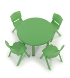 實用綠色四人圓形幼稚園枱椅套裝 Practical Green Round Kindergarten Table