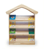樟子松實木房屋造型幼稚園書 Solid Wood House Shaped Kindergarten Bookcase