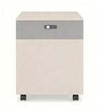 現代米色拼灰色一櫃桶一門密碼鎖帶轆活動櫃 Modern Beige & Grey 1-Drawer 1-Door Mobile Pedestal