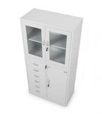 現代白色鋼制帶櫃桶玻璃掩門文件櫃 Modern White Steel Glass Door File Cabinet