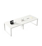 現代白色長方形帶線盒會議枱 Modern White Conference Table