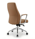 現代淺啡色真皮帶扶手辦公椅 Modern Leather Office Chair