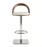 Modern Light Luxury Walnut Color with White PU Leather Back Bar Stool Modern Bar Stool
